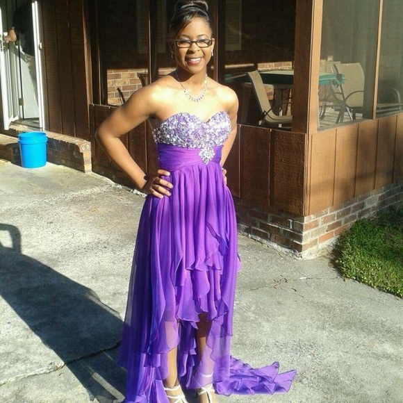 Tiffany Designs Dresses & Skirts - Purple high-low formal dress